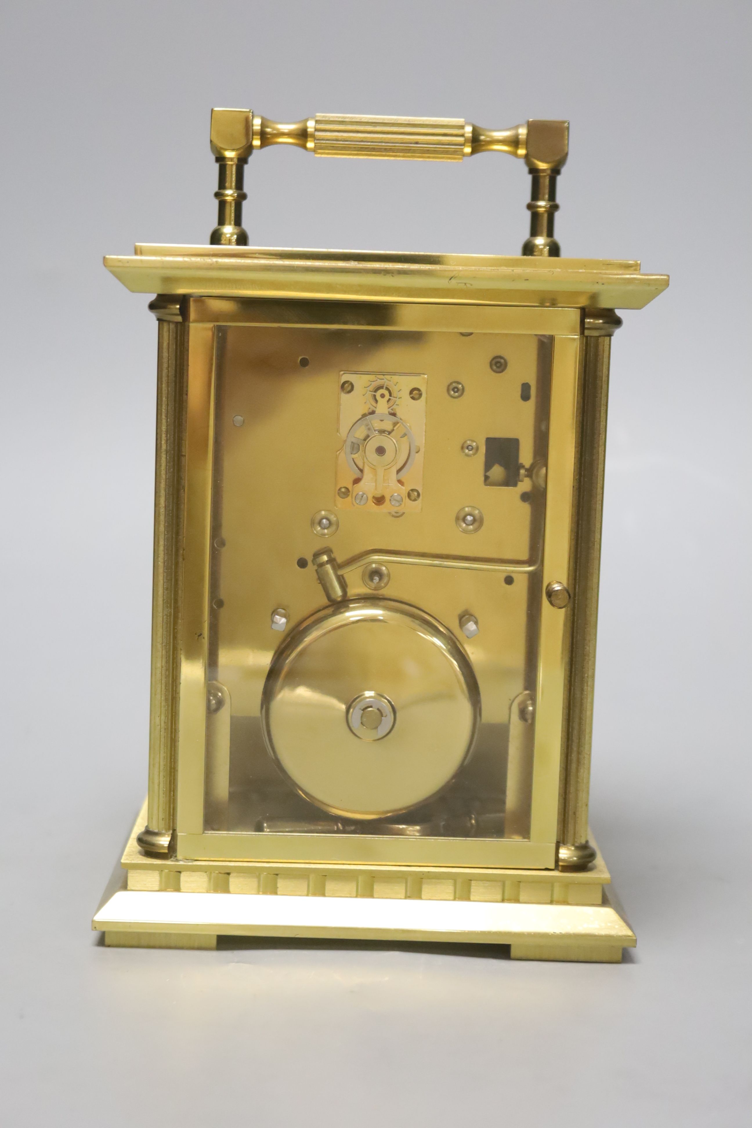 A Phaeton by Acctim brass carriage clock, height 19cm